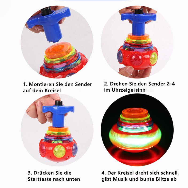 Musik Blinkendes Spinner Spielzeug mit Launcher🎁Bestes Weihnachtsgeschenk für Kinder