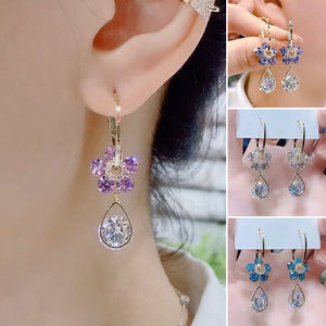 Boucles d'oreilles de cristal de fleur élégantes